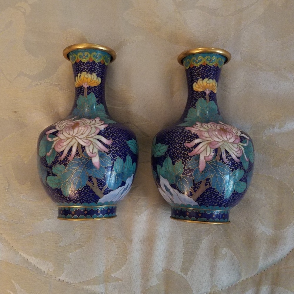 Vintage Cloisonné Vases (set of 2)